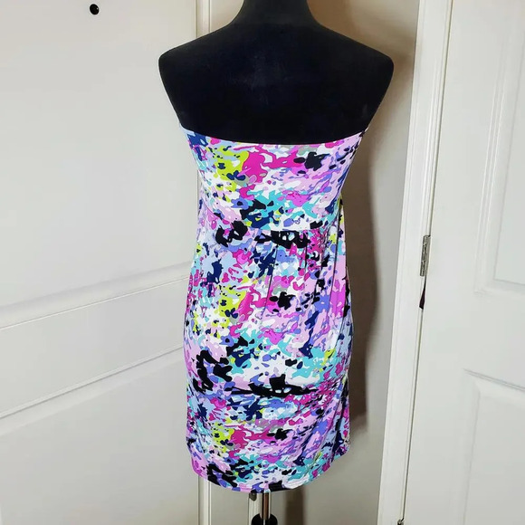 NWOT Boutique Multicolor Strapless Dress Women's Size S/M - Picture 8 of 12